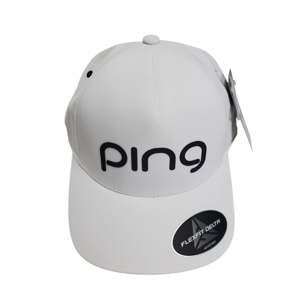 Ping Golf Hat‎ Women's FlexFit Delta White Adjustable Structured Fit Ladies NWT